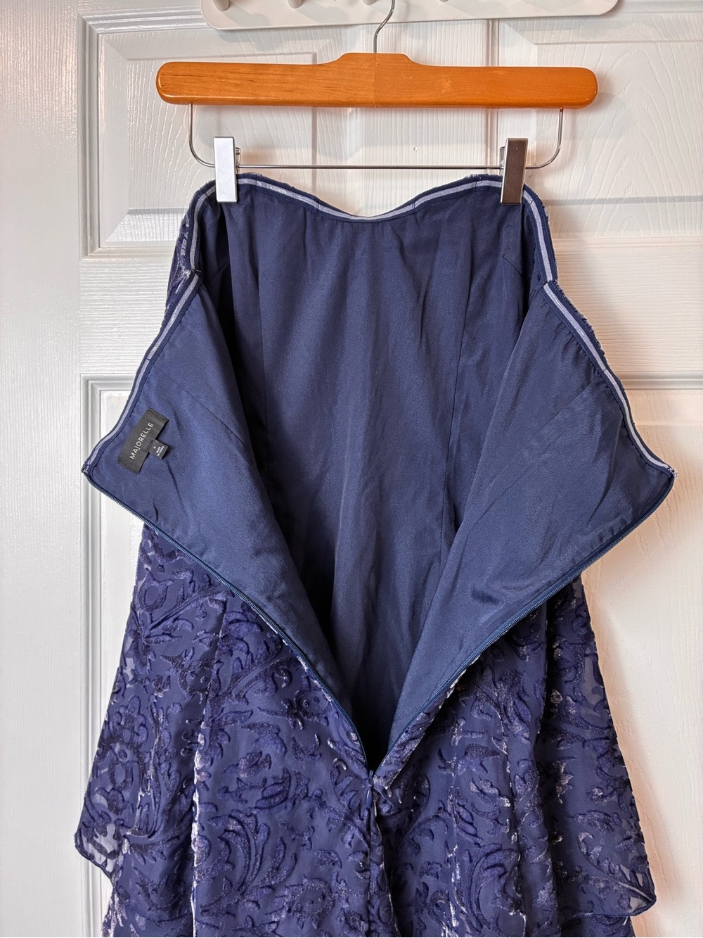 MAJORELLE Revolve Blue Printed Ruffle-Hem Mini Dress - Picture 9 of 12